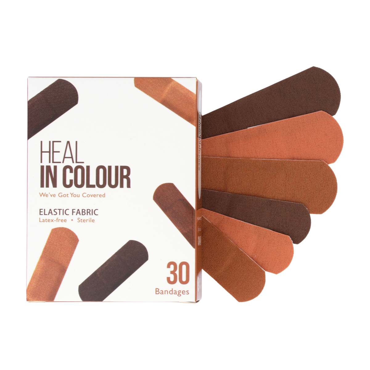 Box of Heal in Colour black and brown bandages